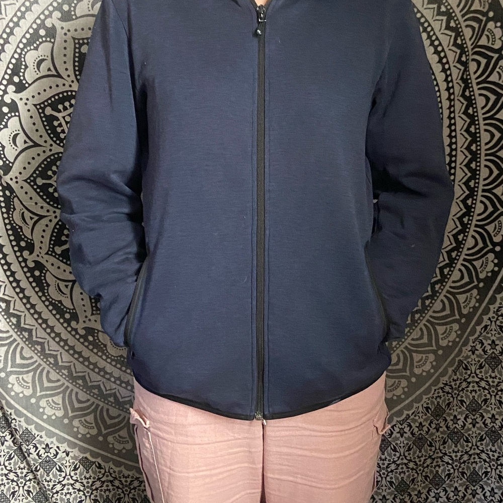 Navy Blue Zip-Up Jacket
